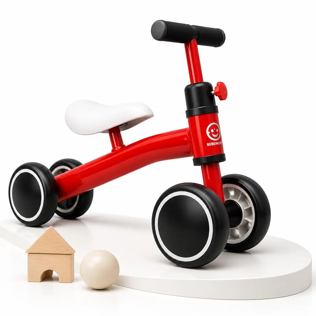 Bicicleta de Equilíbrio Infantil 4 Rodas Sem Pedal | Balance Bike, Para Crianças, Sem Pedal, 4 Rodas