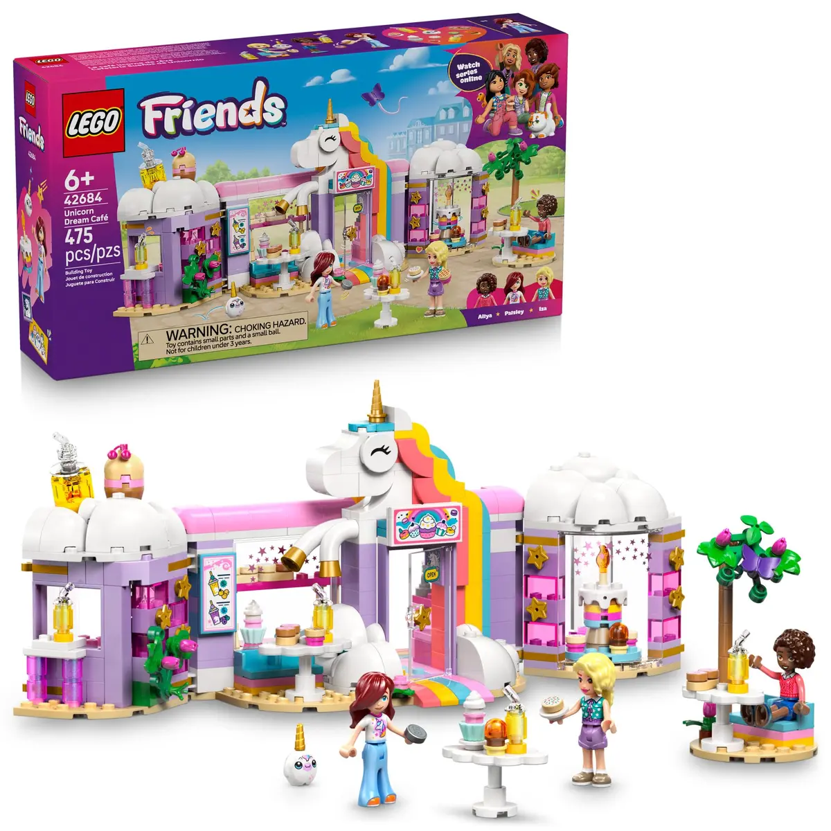 LEGO Friends Cafeteria do Unicórnio dos Sonhos Divertido 42684 (475 Peças) - 1