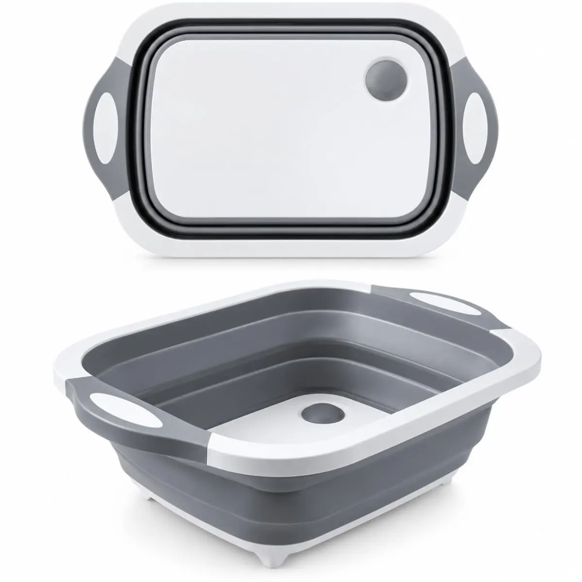 Bacia de Silicone Retrátil Multiuso Livre de BPA 37x30x15cm | Flexível, Uso na Cozinha, Uso ao Ar Livre, Design Compacto, Fácil de Armazenar - 1