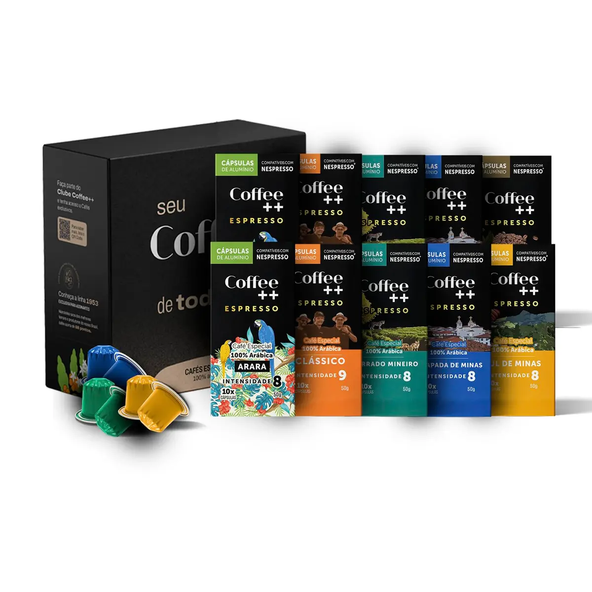 Kit de Cápsulas de Café Coffee Mais, compatível com Nespresso, contém 100 cápsulas - 1