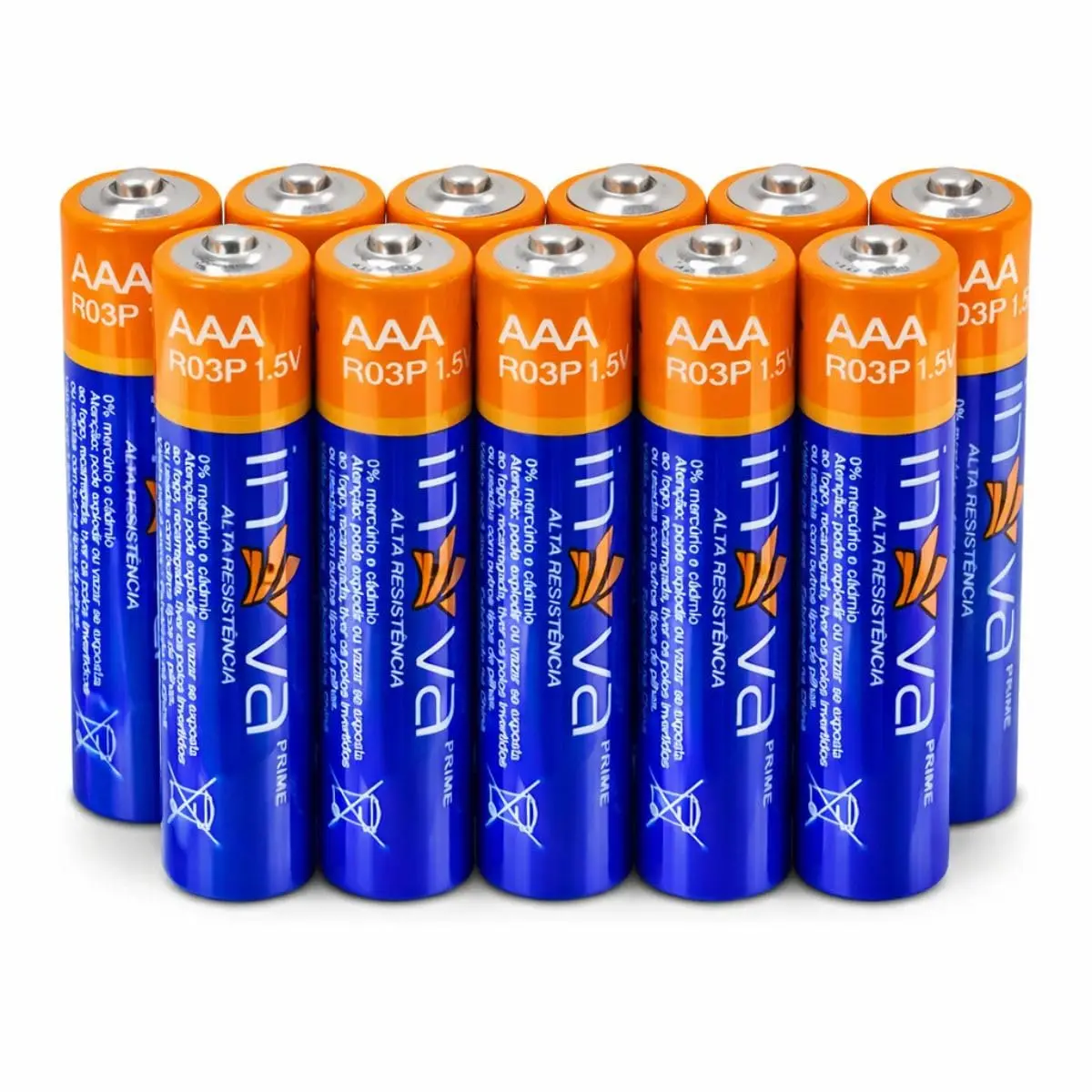 Kit 12 Pilhas AAA Inova Prime 1,5V Zinco Carbono | Pilha palito, Alta Duração, Maior Resistência - 1