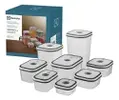 Conjunto 8 Potes Herméticos 1,8L Branco/Cinza - 1