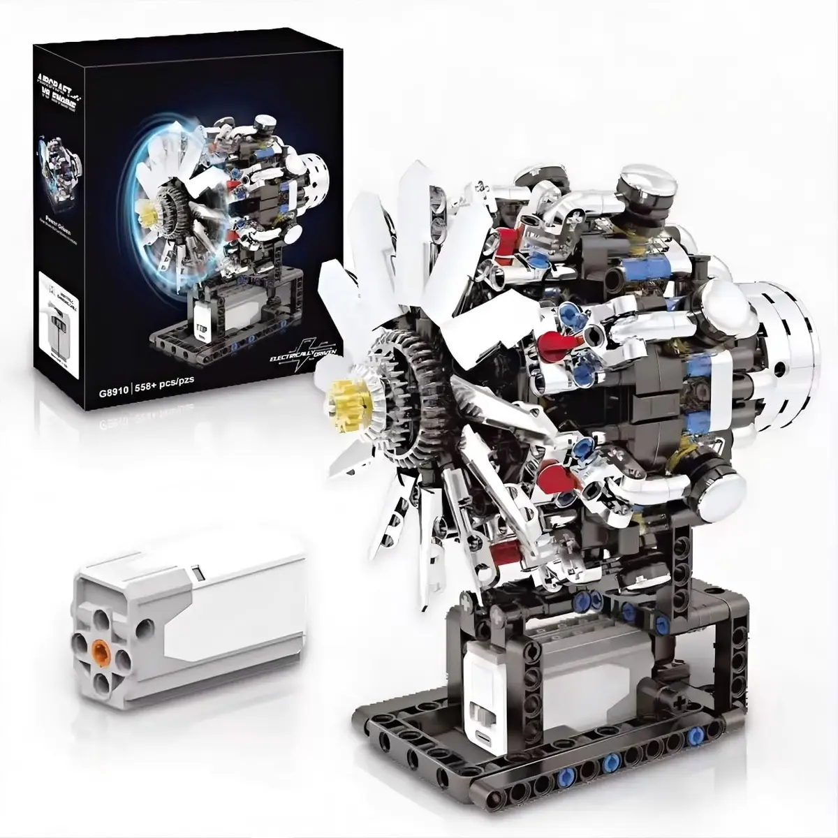 Blocos de Montar Construção de Motor V8 Modelo Brinquedos (558 Peças) - 1