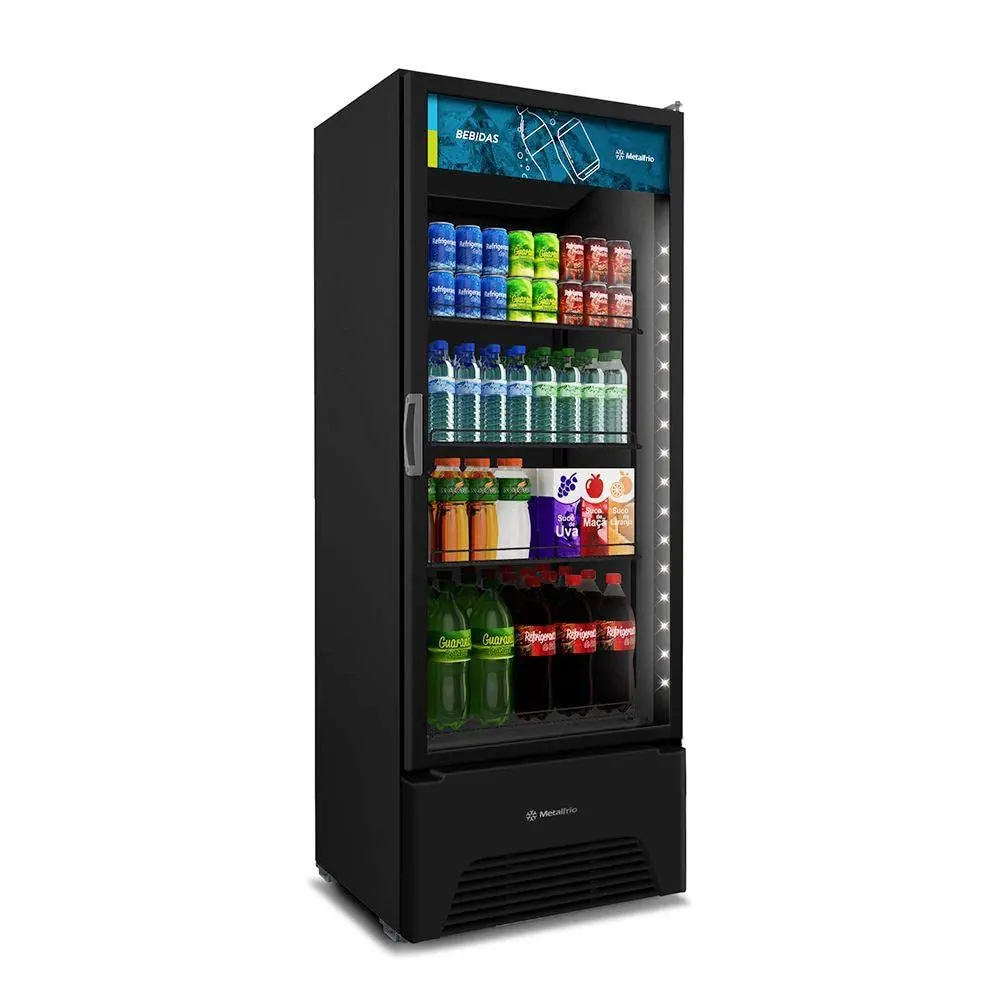 Refrigerador Expositor Vertical Metalfrio All Black Optima 577 Litros Vb52ah 220v