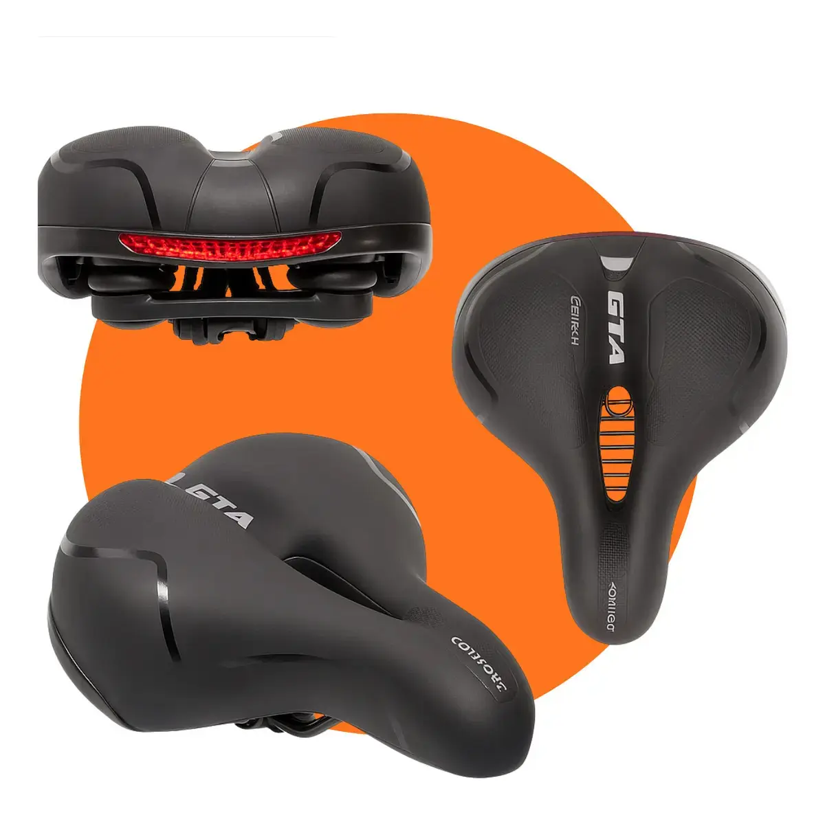 Banco Bicicleta Bikelete Selim Gta Comfort Gel Tech Refletor