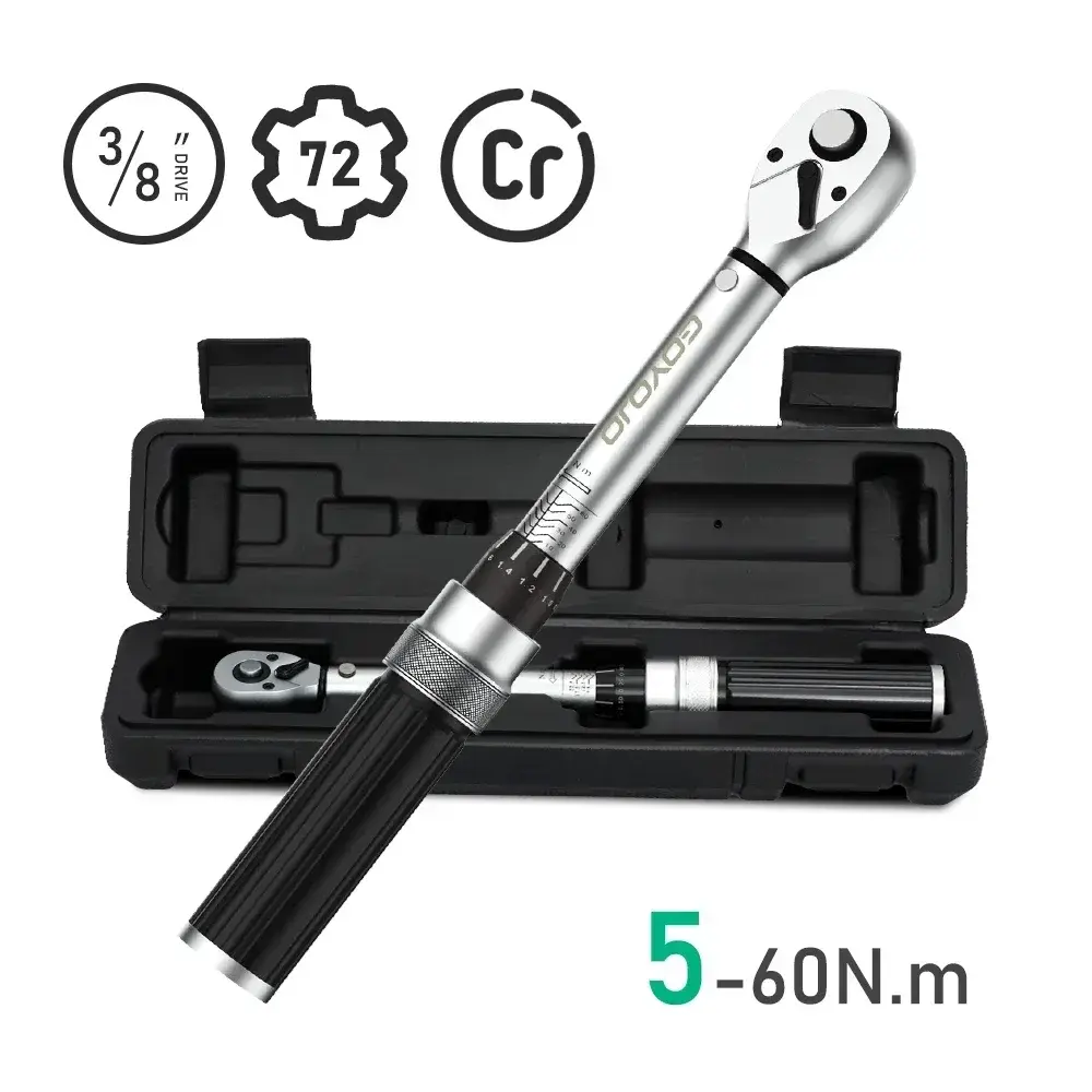 5-60N.m Chave de torque 3/8 ”Polegada Chave de torque de unidade quadrada Chave de torque de alta precisão Ferramenta automotiva profissional para bicicleta
