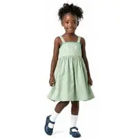 Infantil - Vestido Menina Doce Flor Alphabeto Menta Verde