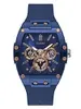 Relógio masculino quartzo com pulseira azul silicone - 1