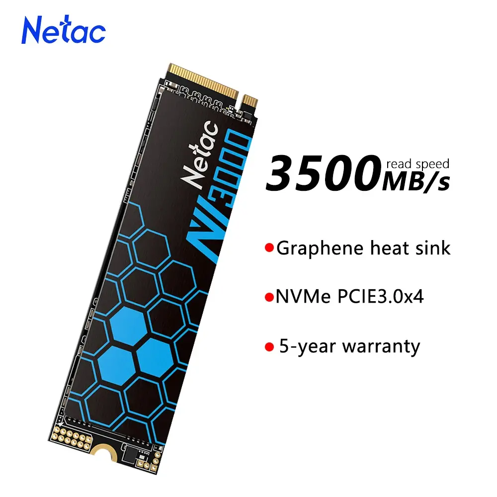 Netac ssd nvme m.2 1tb 2tb hdd 3500 mb/s disco rígido m2 2280 ssd hd 250gb 500gb pcie3.0 disco rígido interno para computador portátil desktop