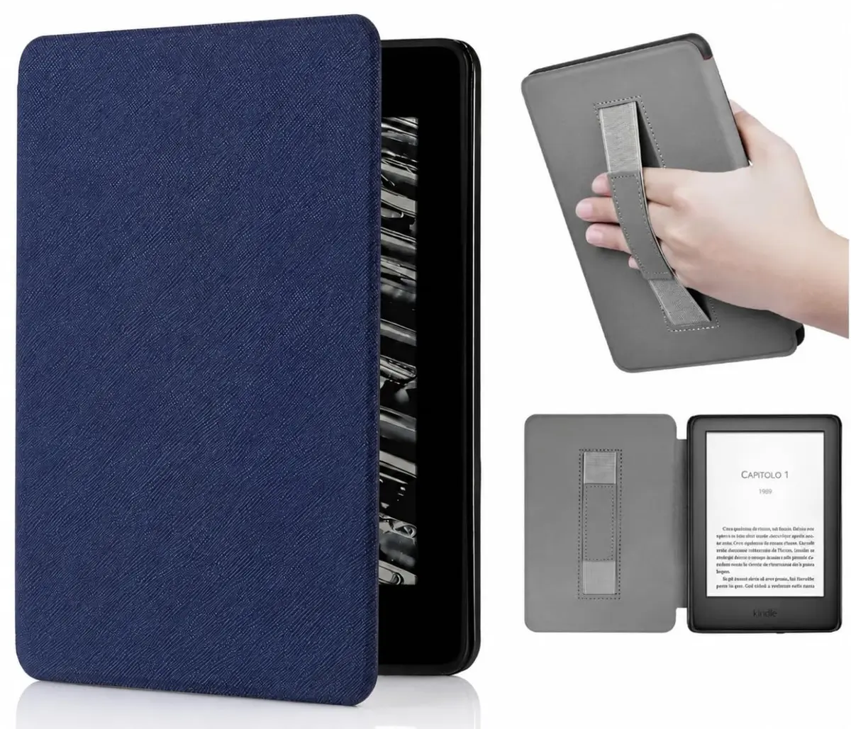 DECART Capa para Kindle 11ª Geração – 2022/2024 (C2V2L3/RS23CV) Marinho | Rígida, Auto Hibernação, Fechamento Magnético, Alça de Suporte - 1