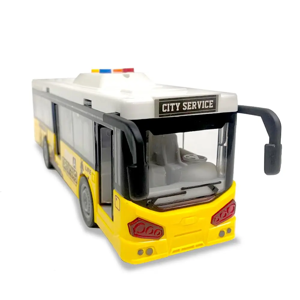 Brinquedo Cardoso Toys City Driver, Amarelo | com Som com Luz - Plástico 28 cm - 1 ônibus - Brinquedo para Meninos - a partir de 3 anos