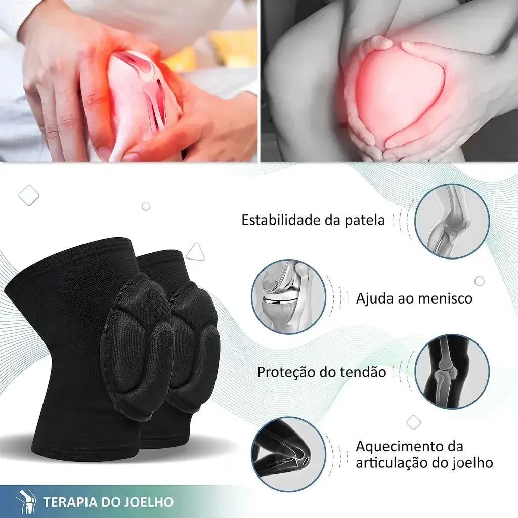 Joelheira Esportiva E Manguito Kit Vôlei Cor Preto Tamanho G thumbnail 4