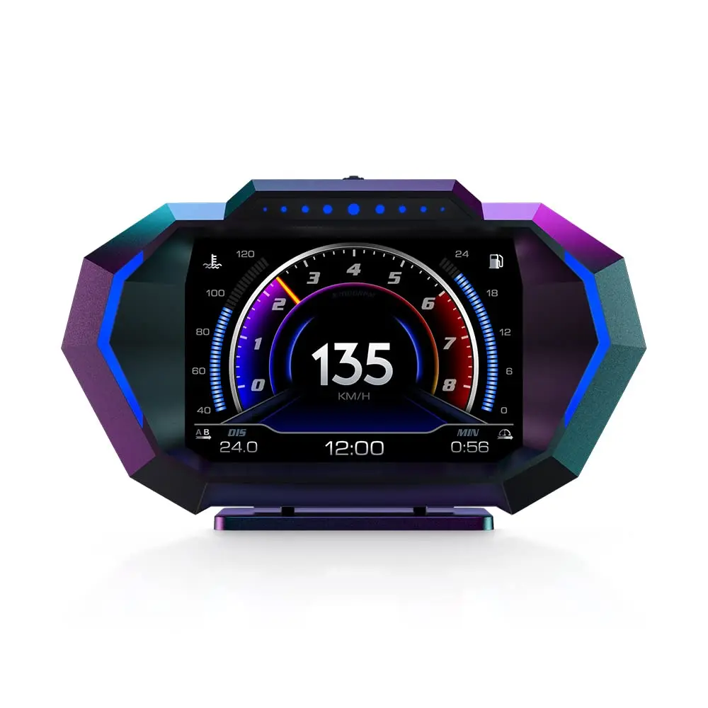 Computador de Bordo Digital P24 Display Hud OBD2 Automotivo Velocimetro