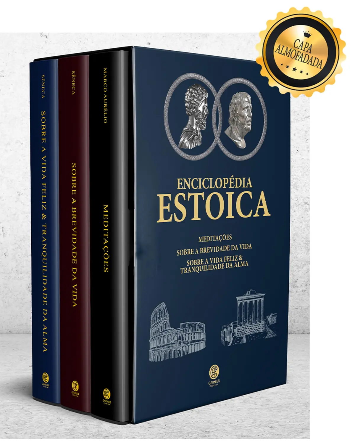 Biblioteca Estoica - Box com 3 Livros - Edição de Luxo Almofadada - 1