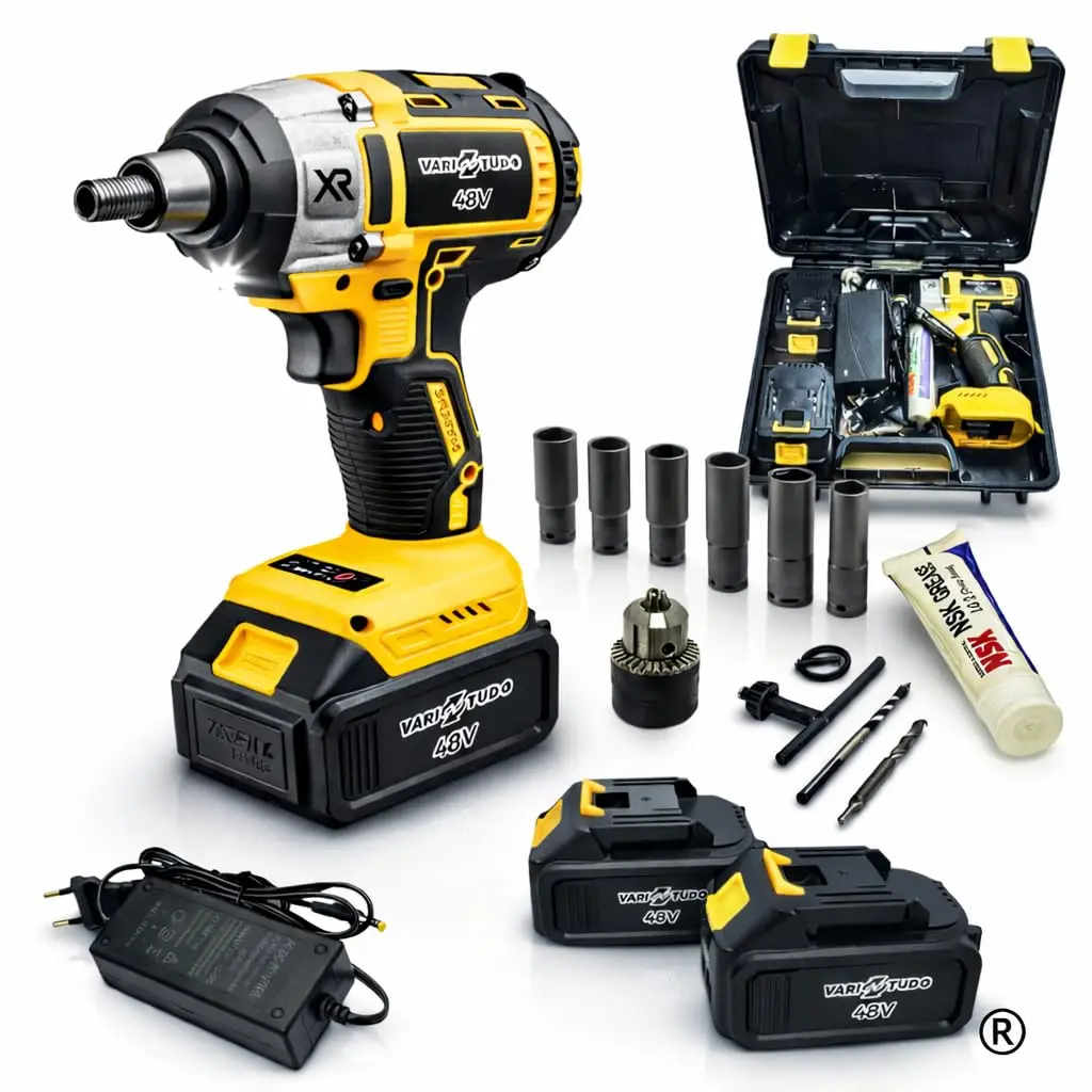 Chave de Impacto e Furadeira 48V Brushless Profissional | Bivolt