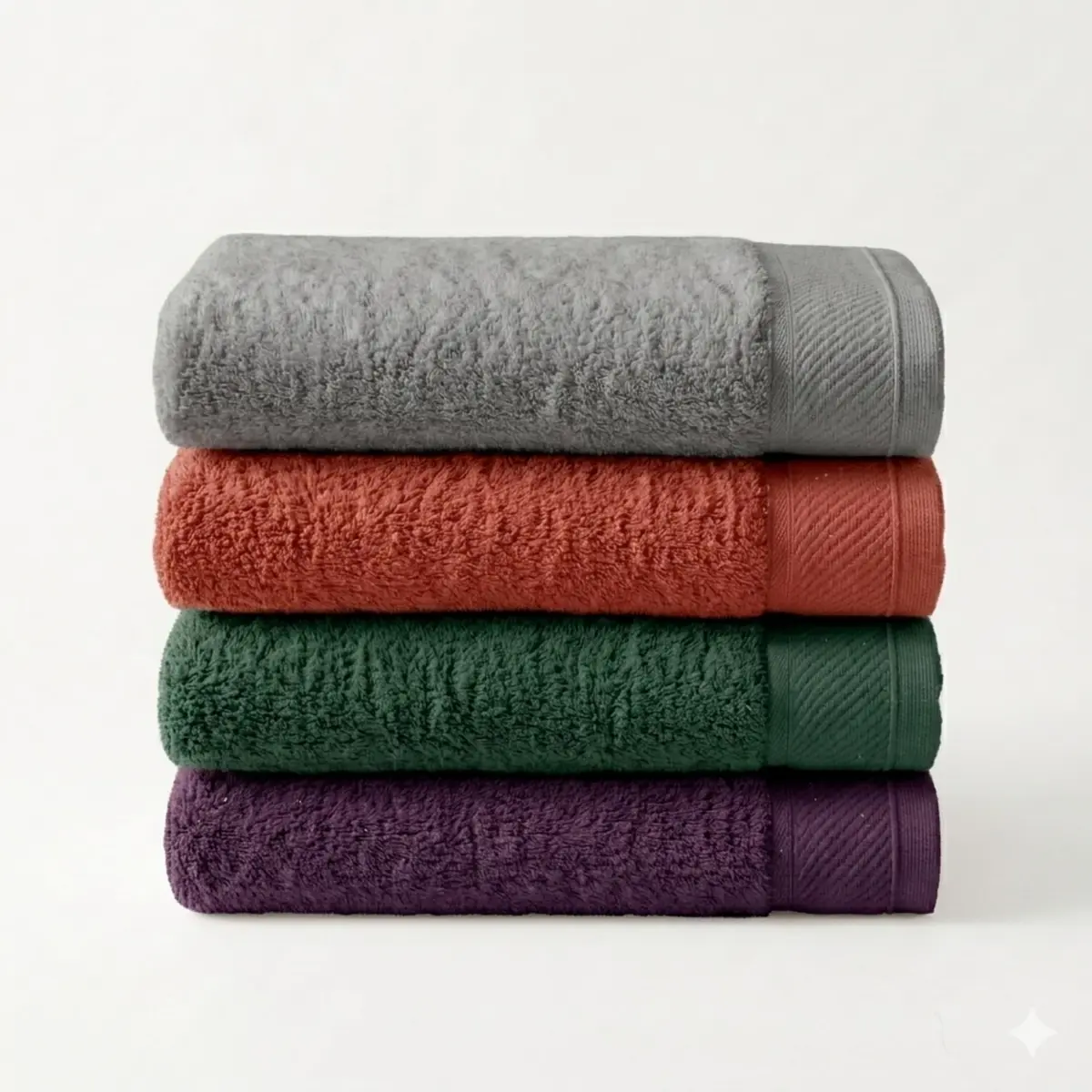 Kit 4 Toalhas De Rosto 100% Algodão 500 G/m2 Macia (Multicolorido)