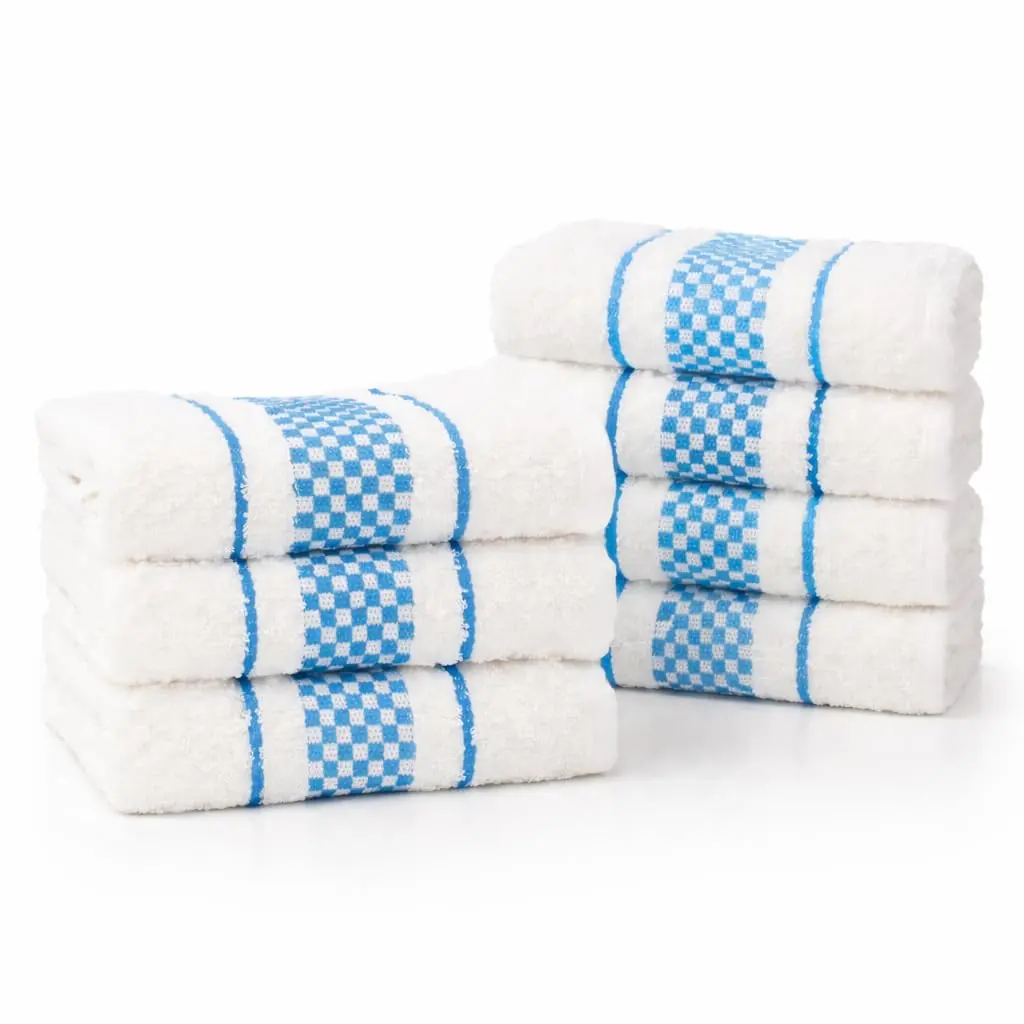Kit 10 Pano de Prato Atoalhado Para Cozinha Felpudo Malta 45x70cm 370g/m² 100% Algodão - Azul