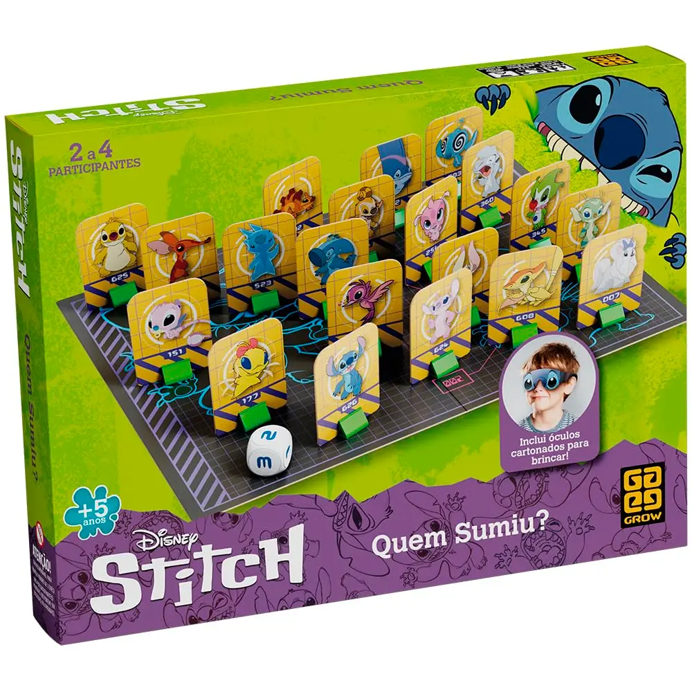 GROW - Jogo Quem Sumiu? Stitch - 2 a 4 Jogadores - A partir de 5 anos - 1