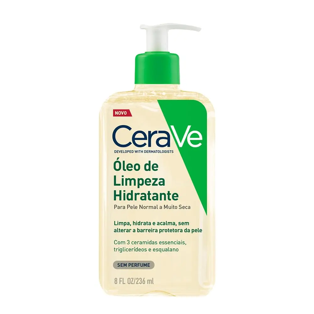 CeraVe Óleo de Limpeza Hidratante para Banho, Sem Fragrância, 236ml | para Pele Normal a Muito Seca e Atópica, com 3 Ceramidas Essenciais, Esqualano e Tecnologia MVE, Corpo e Rosto - 1