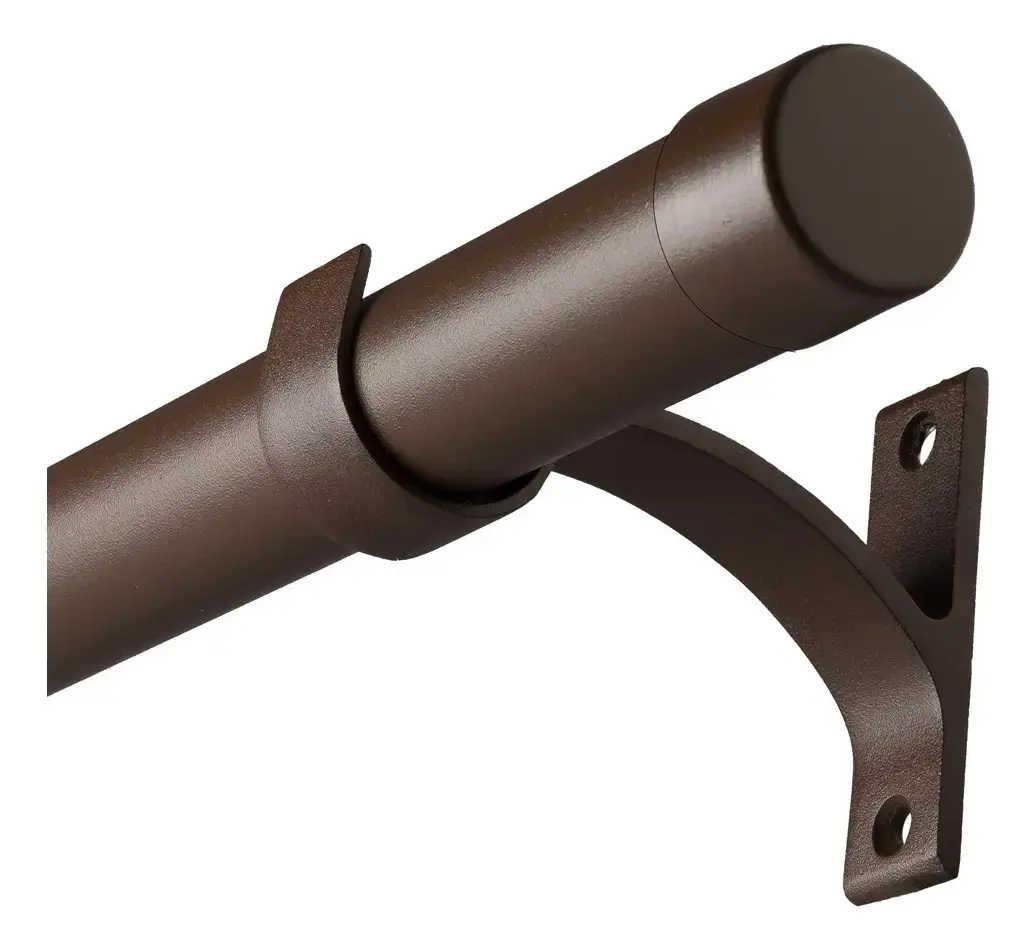 Kit Varão 28mm Com 2,30m Cortina Ilhós/argola 100% Alumínio Marrom