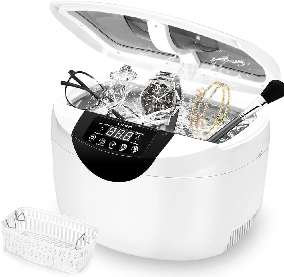 Limpador Ultrassonico 110 V, 65 W, 40 kHz, Cuba Ultrassonica, Limpador ultrassônico 2 L, Limpador de Dentadura, Limpeza a Vácuo com Desoxidação para Todas as Joias, Óculos, Relógios, Dentaduras - 1