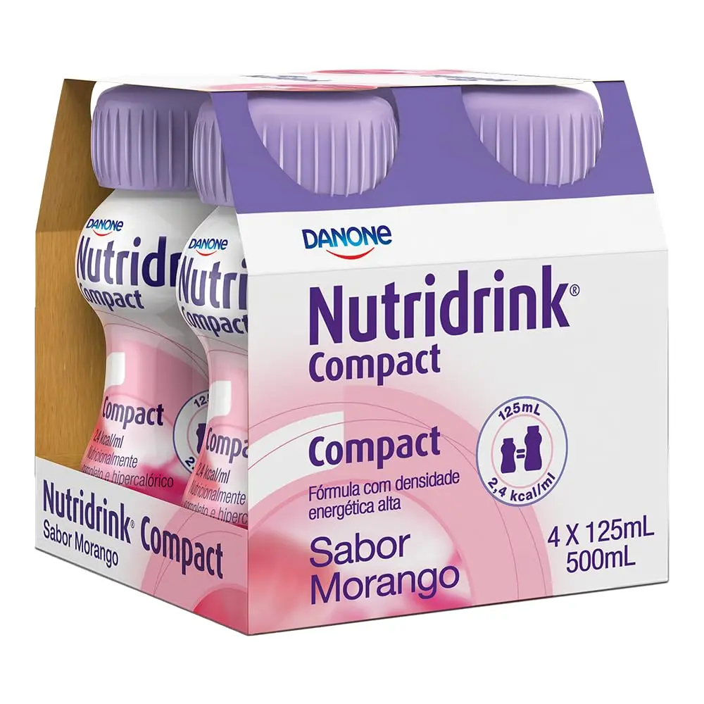 Danone Nutricia Suplemento Nutridrink Compact Morango Com 4 Unidades De 125Ml