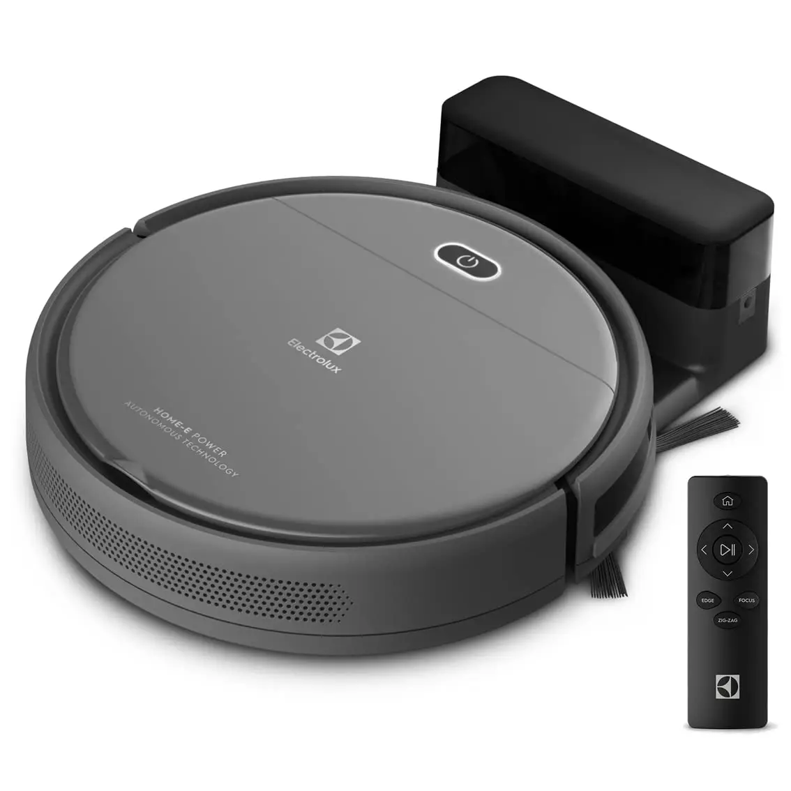 Electrolux Aspirador de po robo 2h20min controle remoto base carregamento bateria longa duração automatico varre aspira passa pano ERB30 bivolt preto sensor antiqueda