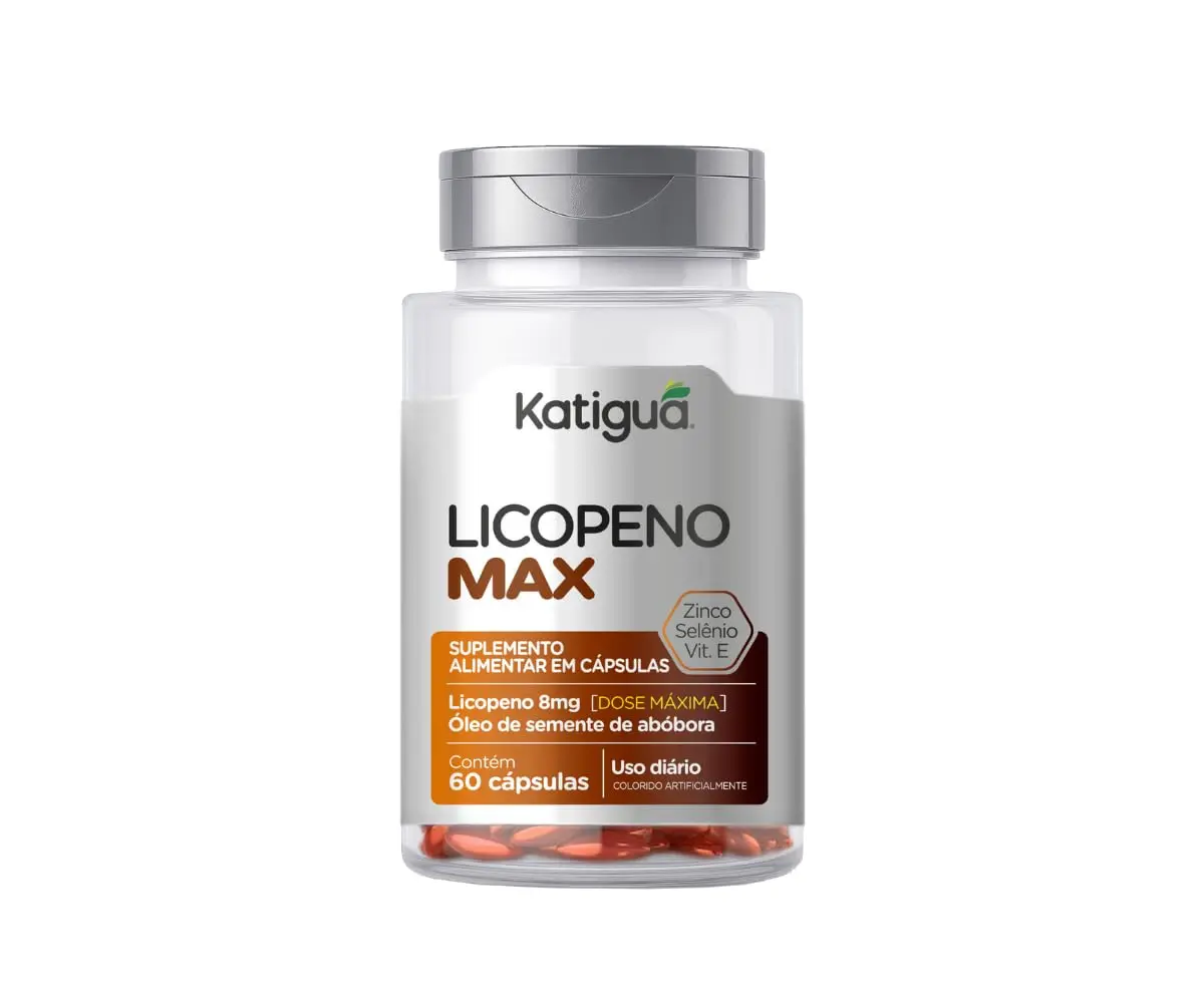 Katiguá, Licopeno Max, Óleo de Semente de Abóbora, Zinco & Selênio + Vitamina E, Sem sabor, 60 Cápsulas Soft Gel • 30 doses, Laranja