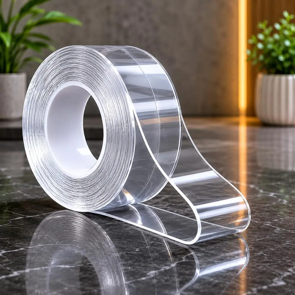 Fita Nano Adesiva Dupla Face Transparente Lavável Extra Forte 3m Premium | Fixação forte sem furos, lavável, reutilizável e transparente