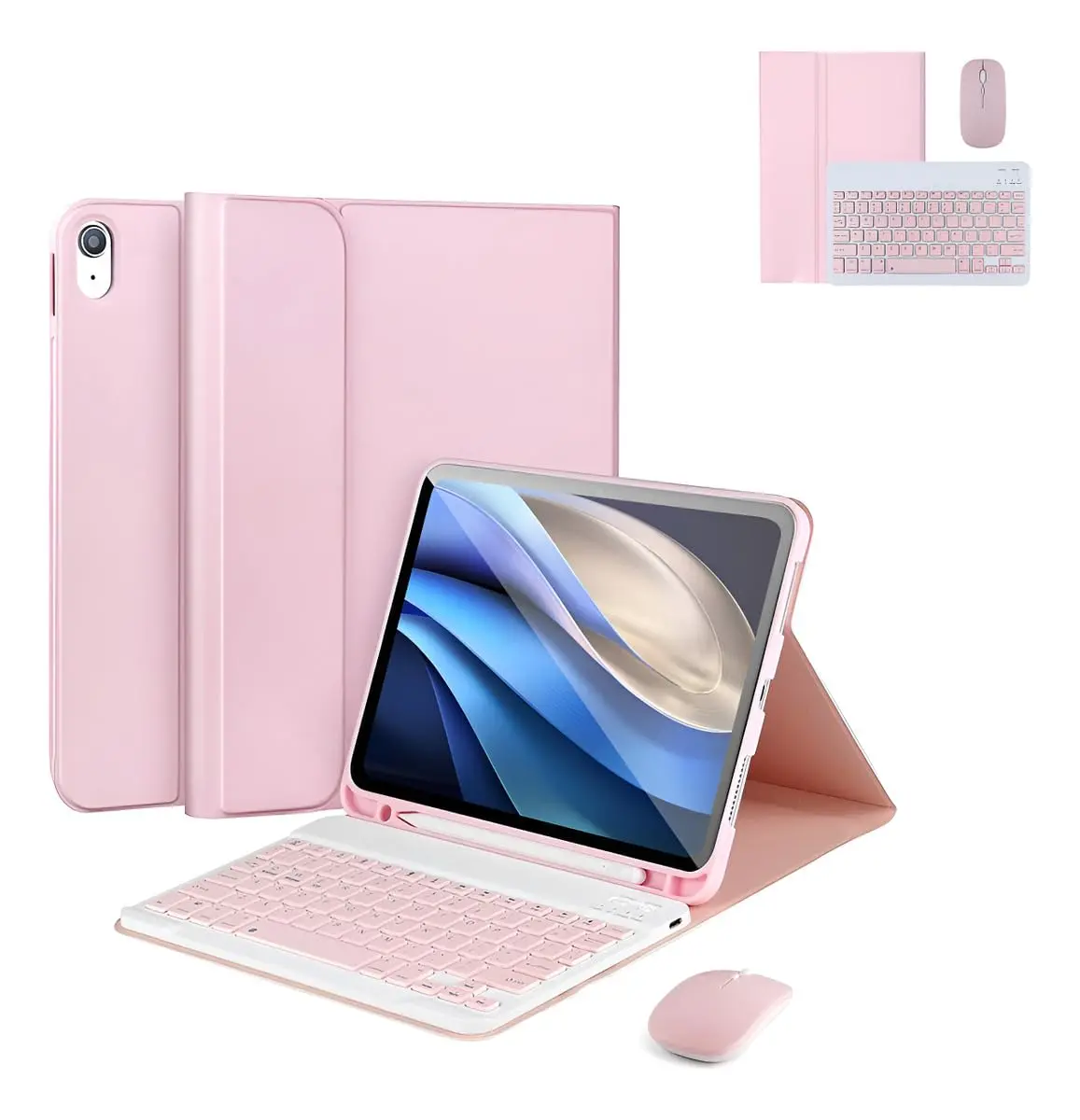 Teclado Sem Fio, Capa E Mouse Para Samsung Galaxy Tab S9 / S9 FE / S10 FE (11 polegadas) - 1