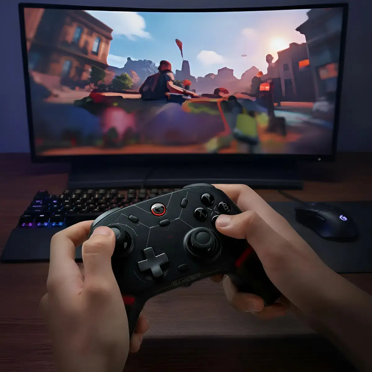 Controle Joystick Sem Fio Gamesir Cyclone 2 Bundle Preto Preto thumbnail 3