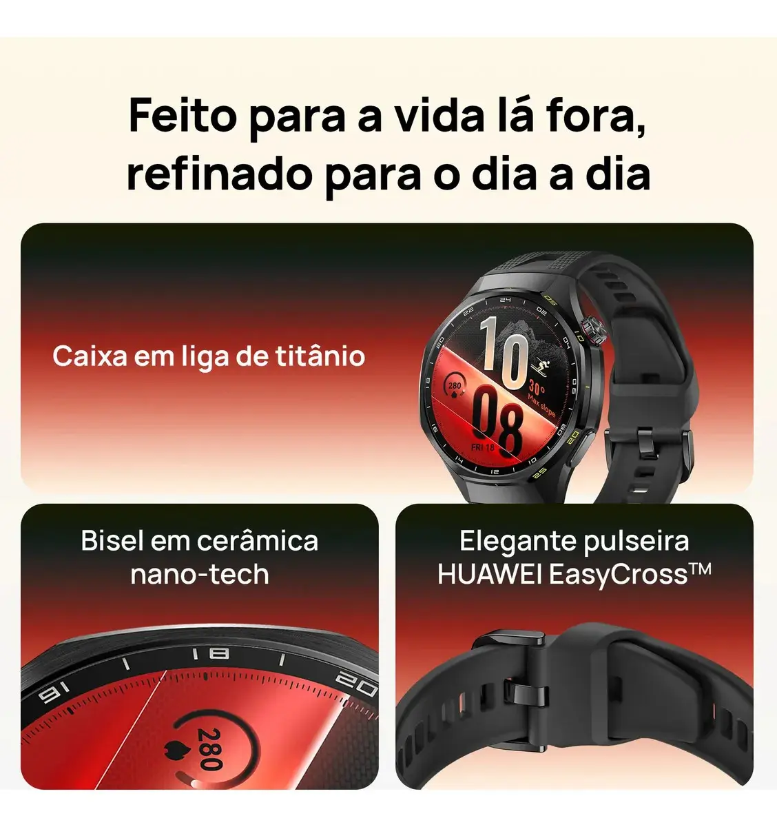 HUAWEI WATCH GT 7 Pro 46mm Smart Watch, Bateria de até 21 dias, Caixa em liga de titânio e bisel em cerâmica nano-tech, ECG, Monitoramento da Frequência Cardíaca, Golfe, Ciclismo, Verde thumbnail 4