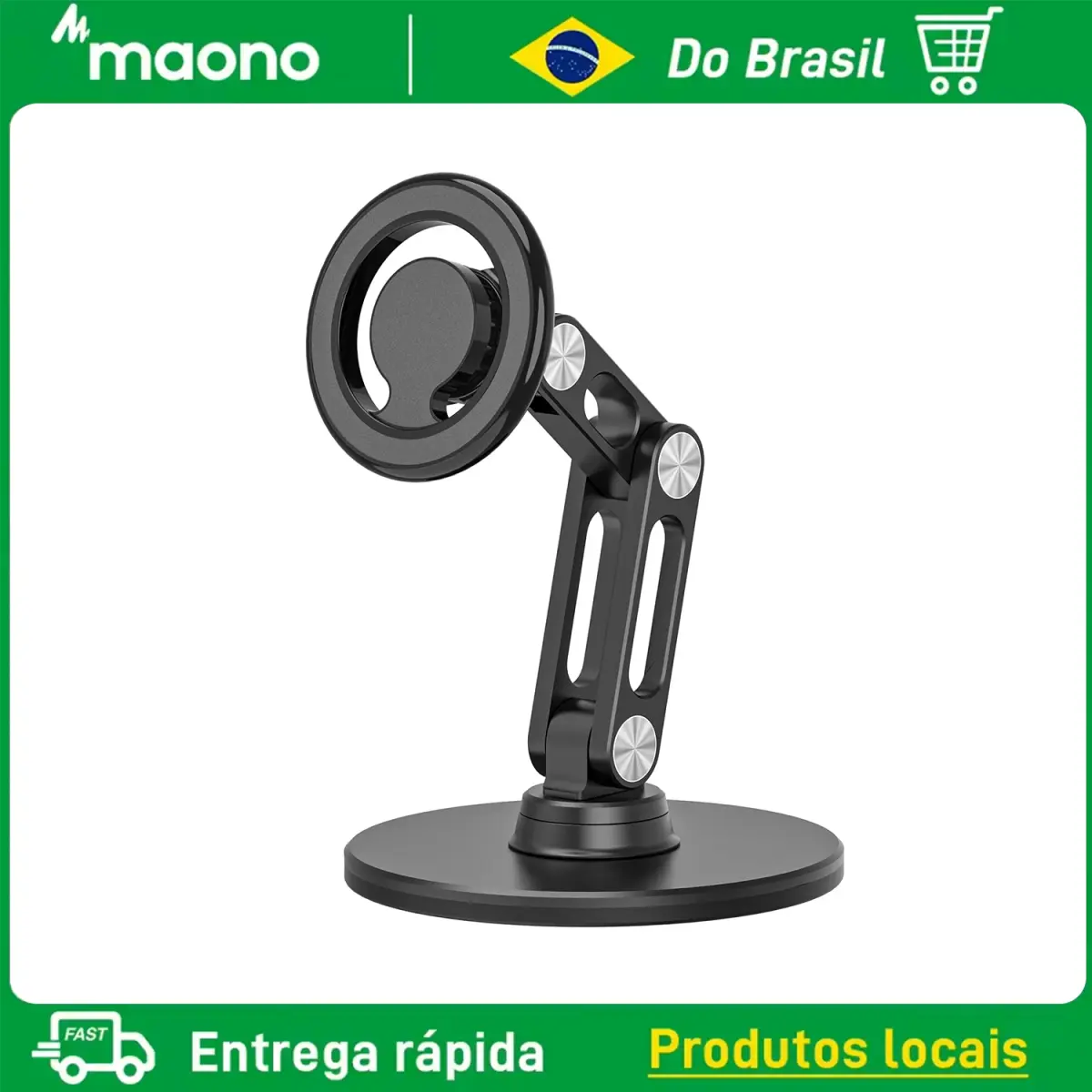 Suporte Magnético Rotativo 360 ° Suporte Ajustável Universal para Celulares de 4.7-6.8'' Acessório de Metal para Smartphone