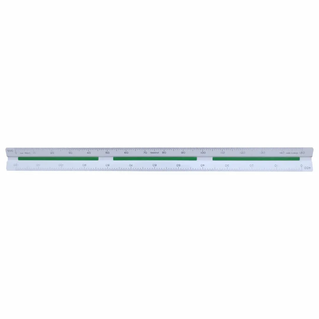 Escalímetro Triangular em Blister, Trident, 7830/2B, Branco, 30 cm - 1