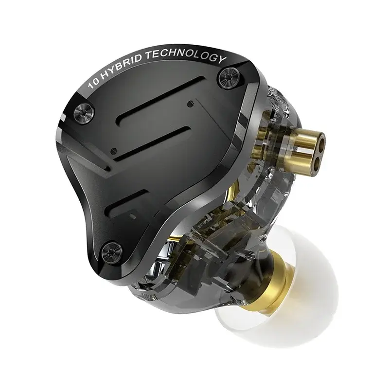 Kz zs10 pro x 1dd + 4ba metal fone de ouvido drivers híbridos alta fidelidade graves fones de ouvido monitor intra-auricular com cancelamento de ruído zs10prox