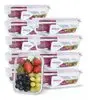 Conjunto 10 Potes Vidro Hermético Marmita Mantimentos 370ml Cor Vermelho U4home - 1