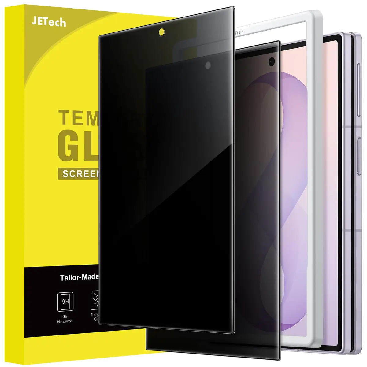 JETech 9H+ Protetor de Tela de Privacidade Frontal para Galaxy Z Fold 8 | 2 Unidades, Película de Vidro Temperado Antiespião, Instalação Rápida, Resistente a Arranhões, Anti-Impressão Digital