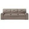 Sofá 3 lugares DDS Next Pop com Assento Retrátil e Encosto Reclinável em Velosuede com porta-copos - 205cm de Largura - 1