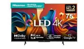 Smart TV 75” Hisense Ultra HD 4K QLED Q6N com Wi-Fi, Bluetooth, USB e HDMI - 75A51HUA - 1