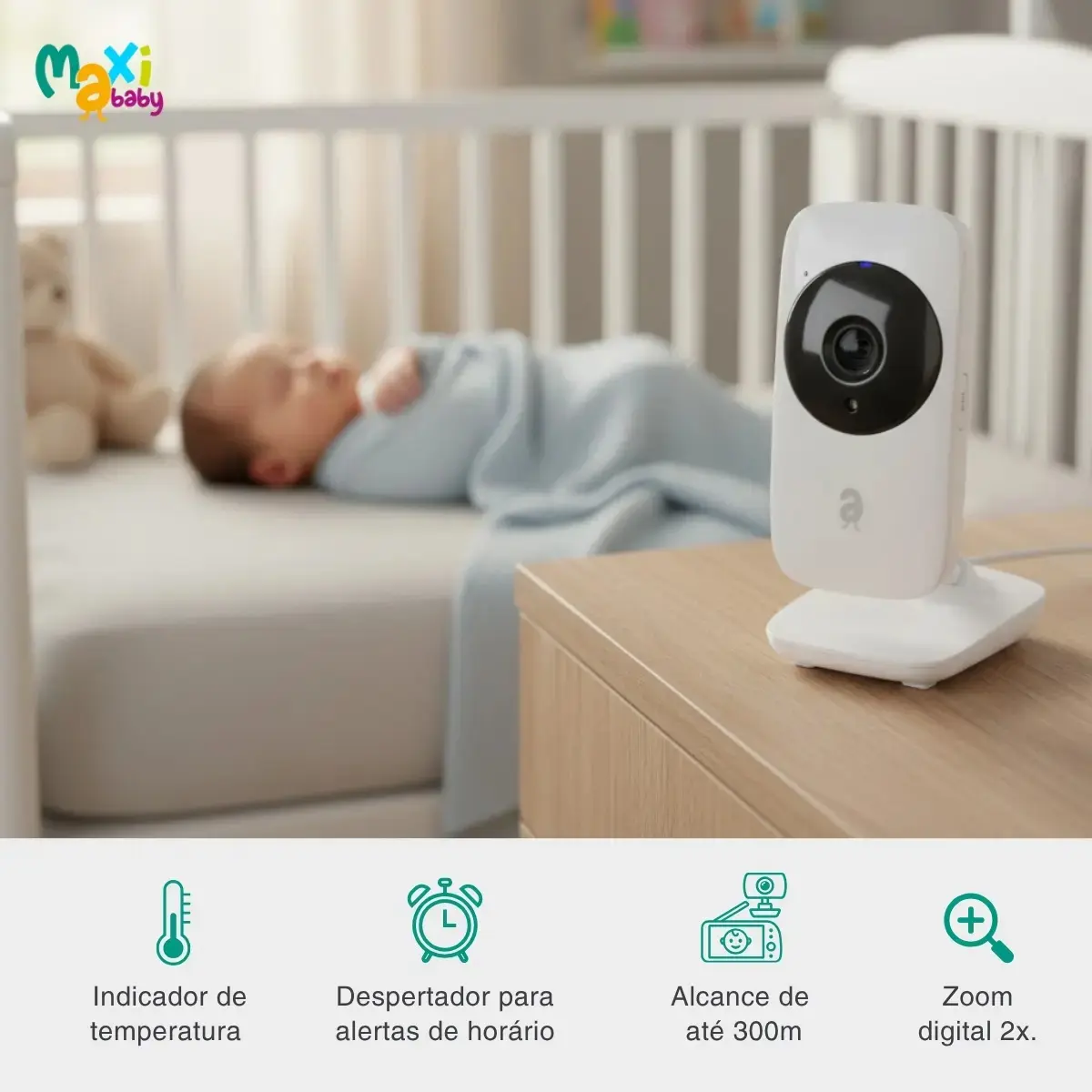 Babá Eletrônica Monitor 2.4 Sem Fio Zoom Baby On Maxi Baby thumbnail 2