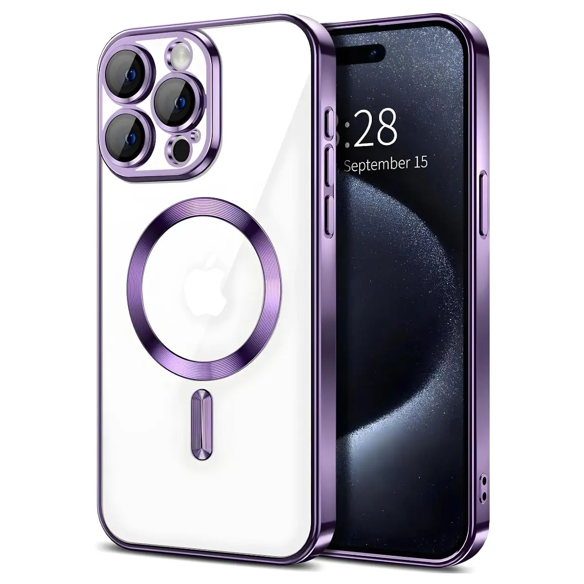Capa Capinha Magnética Anti Impacto Luxo Case Slim Proteção Total Lente Câmera Premium Compatível com iPhone (Roxo, iPhone 14 Pro Max)