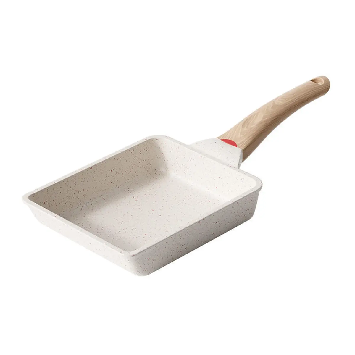 SLONUVLND Frigideira Tamagoyaki Antiaderente, Omelete Japonesa Branca, Frigideira Retangular Pequena 15 x 17 cm