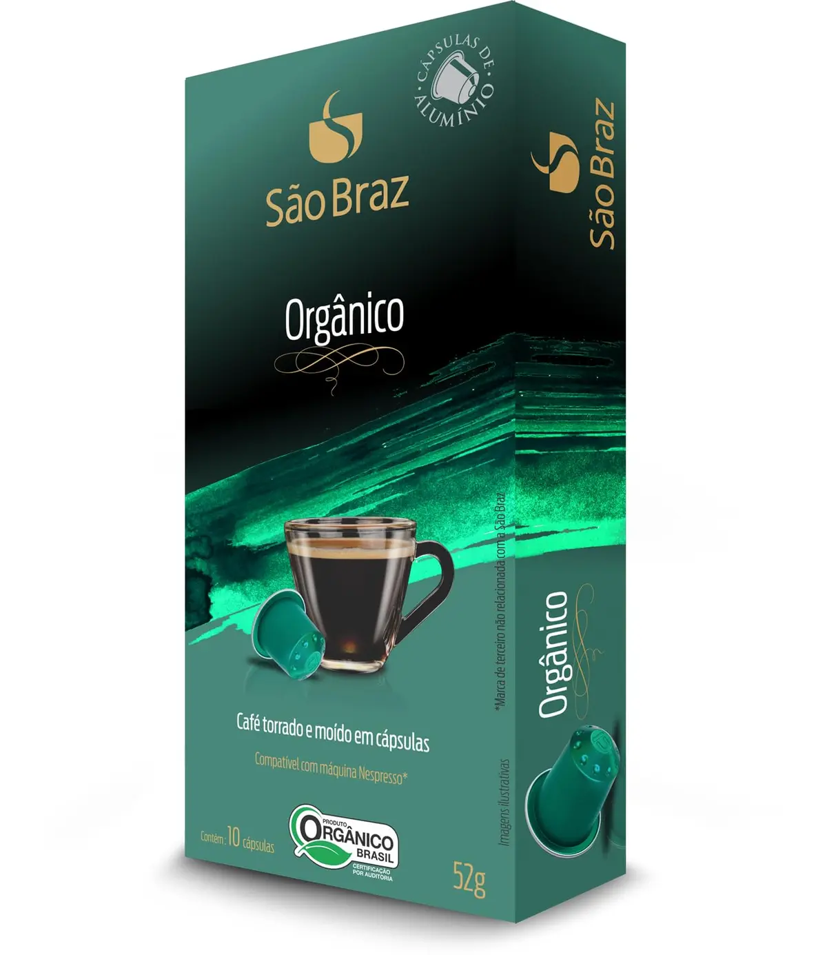 Café em Cápsula São Braz Orgânico - Compatível com Nespresso - 10 un