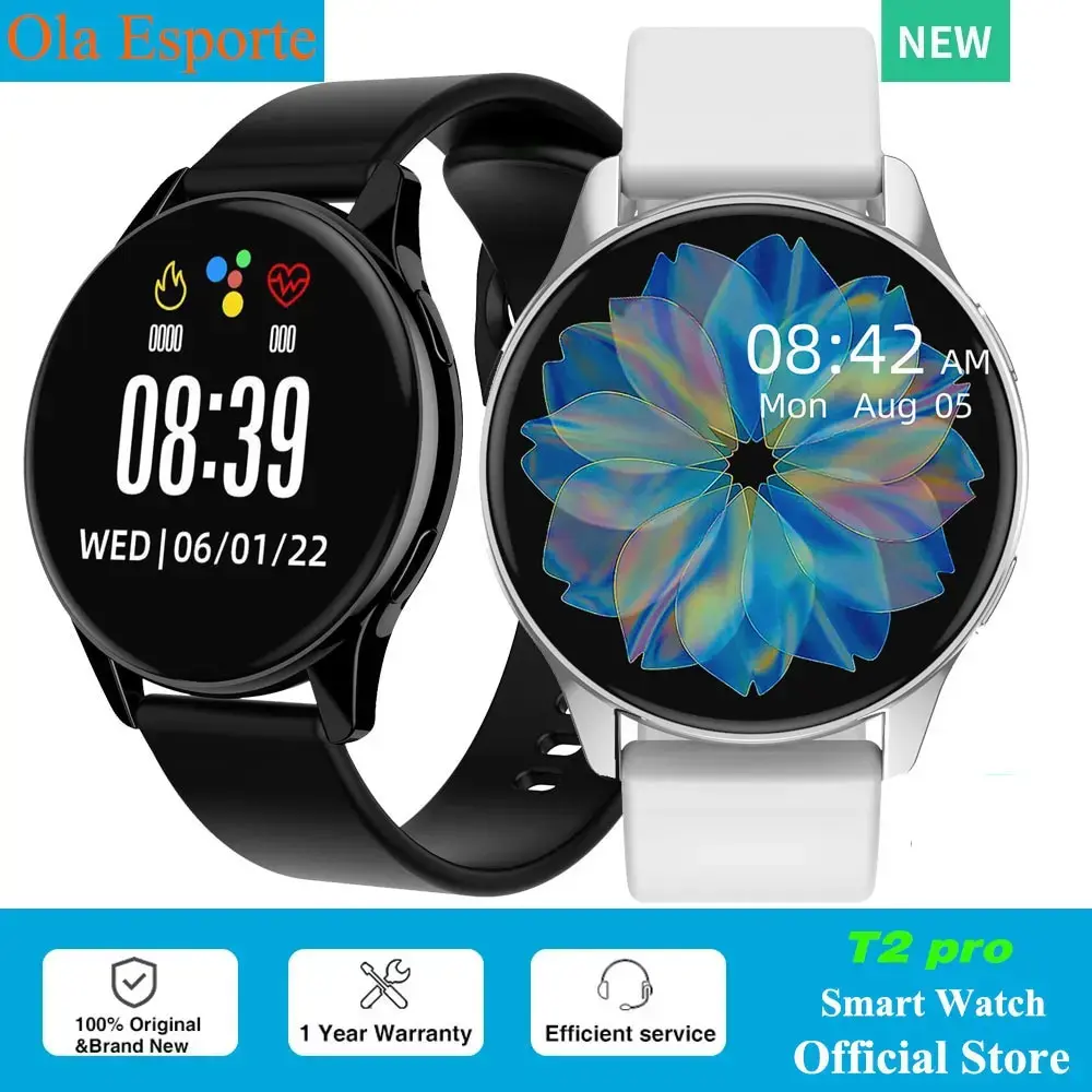 Mais novo relógio inteligente 2024 completo redondo smartwatch masculino bluetooth chamada relógio inteligente feminino pulseira de fitness diy rostos ios android telefone
