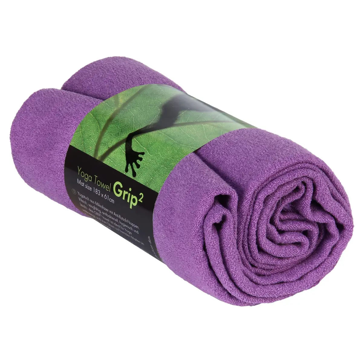 Toalha de Yoga Microfibra,com pontas de silicone, Indicada para as práticas de Hot Yoga, Asthanga e Vinyasa, para aulas coletivas e para quem transpira muito 185cm x 68cm (Roxo)