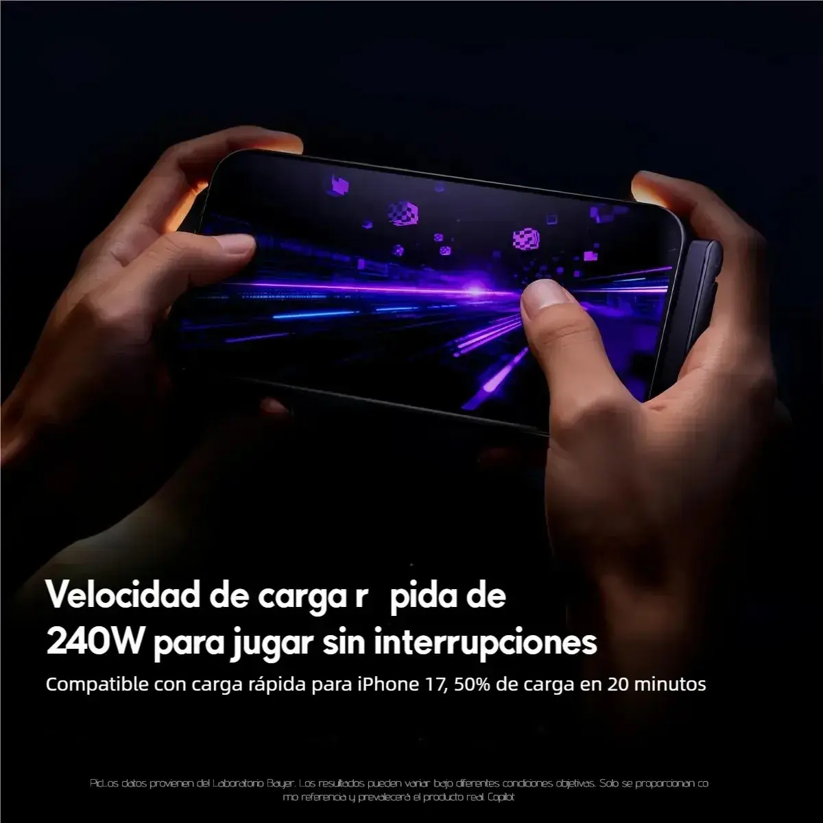 Cabo USB-C para USB-C de 240W com Suporte Dobrável e Carga Rápida de 1.5m thumbnail 2