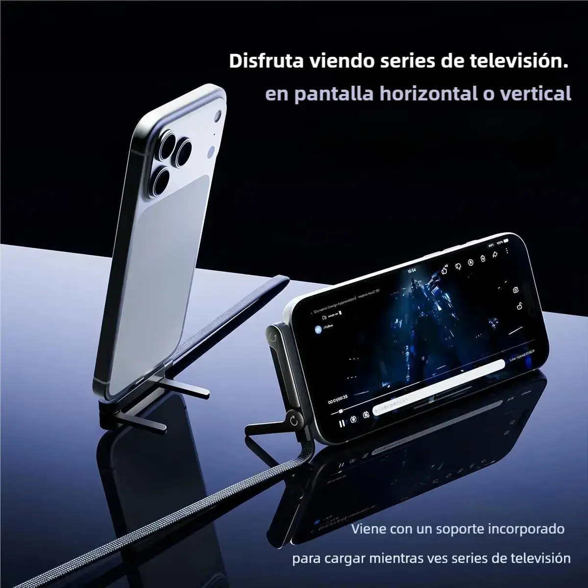 Cabo USB-C para USB-C de 240W com Suporte Dobrável e Carga Rápida de 1.5m thumbnail 4