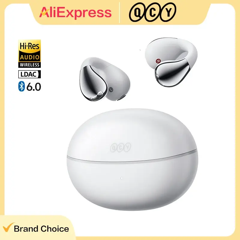Fones de Ouvido Sem Fio QCY Crossky C30S BH24QT33A Bluetooth 6.0 com Clip de Orelha, Hi-Res com Som Espacial LDAC, Conexão Dupla, 40H de Duração - 1