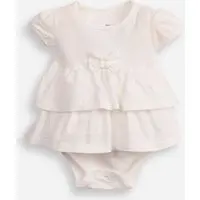 body vestido infantil manga curta com laço off white