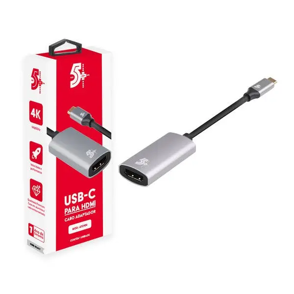 Cabo Adaptador Usb C Para Hdmi Fêmea 4k 60hz Thunderbolt 3 - 1